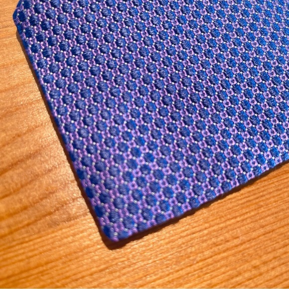 ETON Men's Geometric 100% Silk Tie Blue Purple Career to Cocktails Rich Luster - Picture 5 of 13